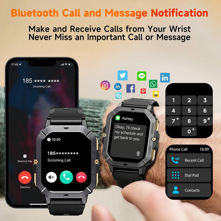 Smart Watch OUKITEL, 2.02 Inches, Ai Voice Assistant, Sports Smartwatch