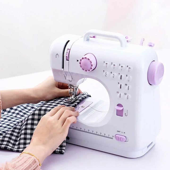 Sewing Machine Portable Mini Electric Household Crafting Mending Overlock 12 Stitches